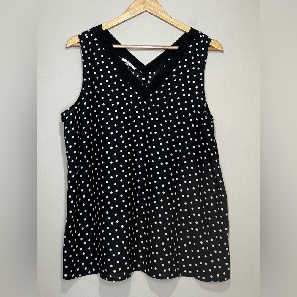 Maurices Black and White Polka Dot Tank Top